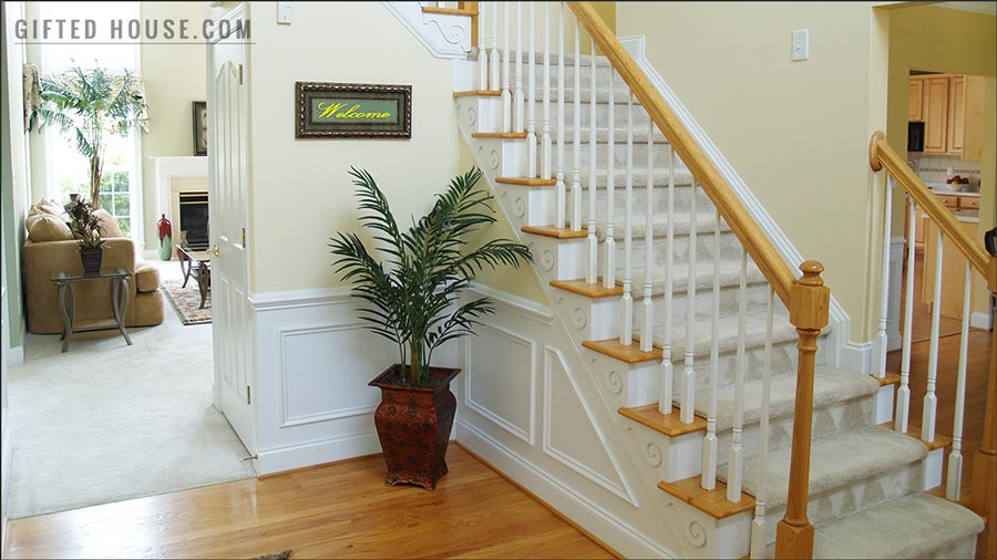 Yellow color oak trim at Gifted House.com